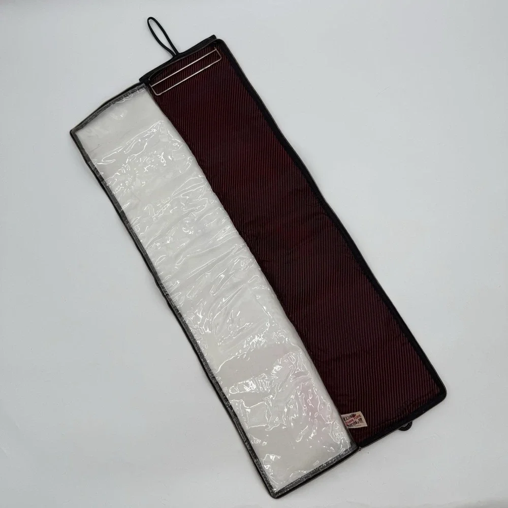 Vintage Leachman Friesen Leather Zip Men's Tie Travel Case Carrier‎ With Hanger